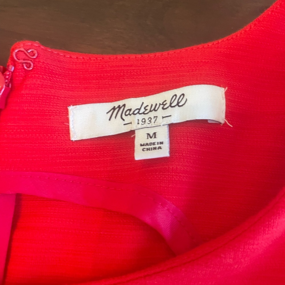 Madewell Red Cotton Dress - Picture 2 of 3